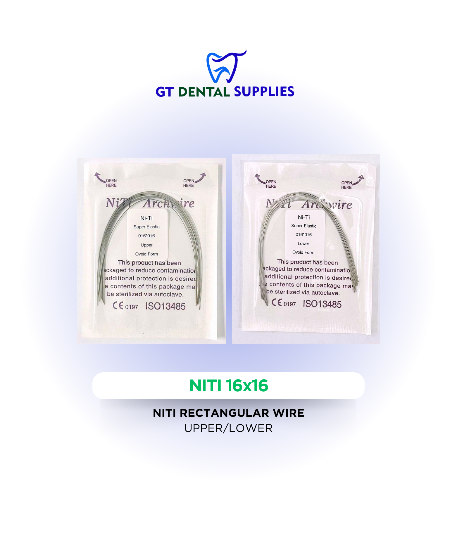 NiTi Rectangular Wires (16x16, 16x22, 17x25, 19x25)